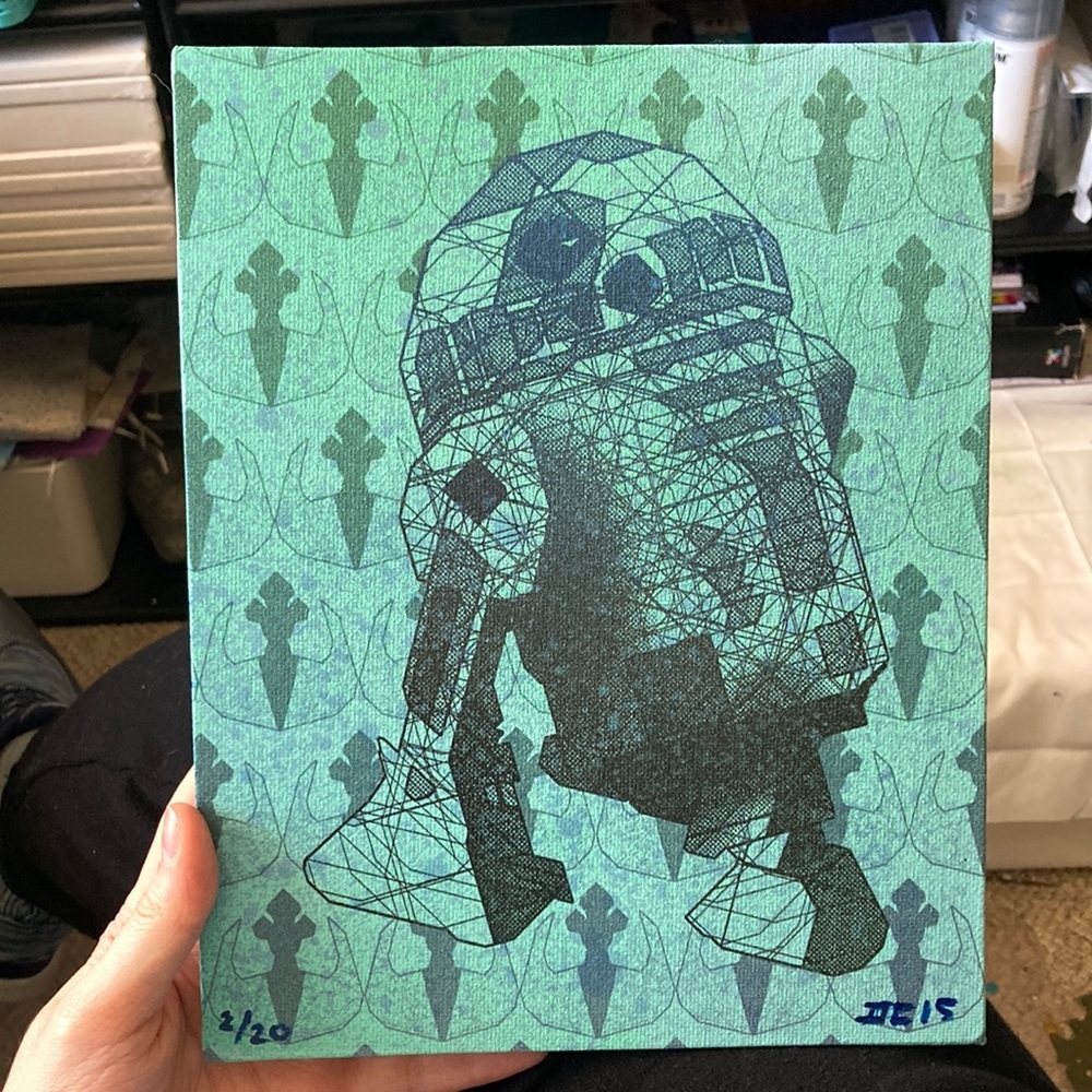 R2-D2 Flat Canvas Print 2/20 Limited Edition 8”x10”